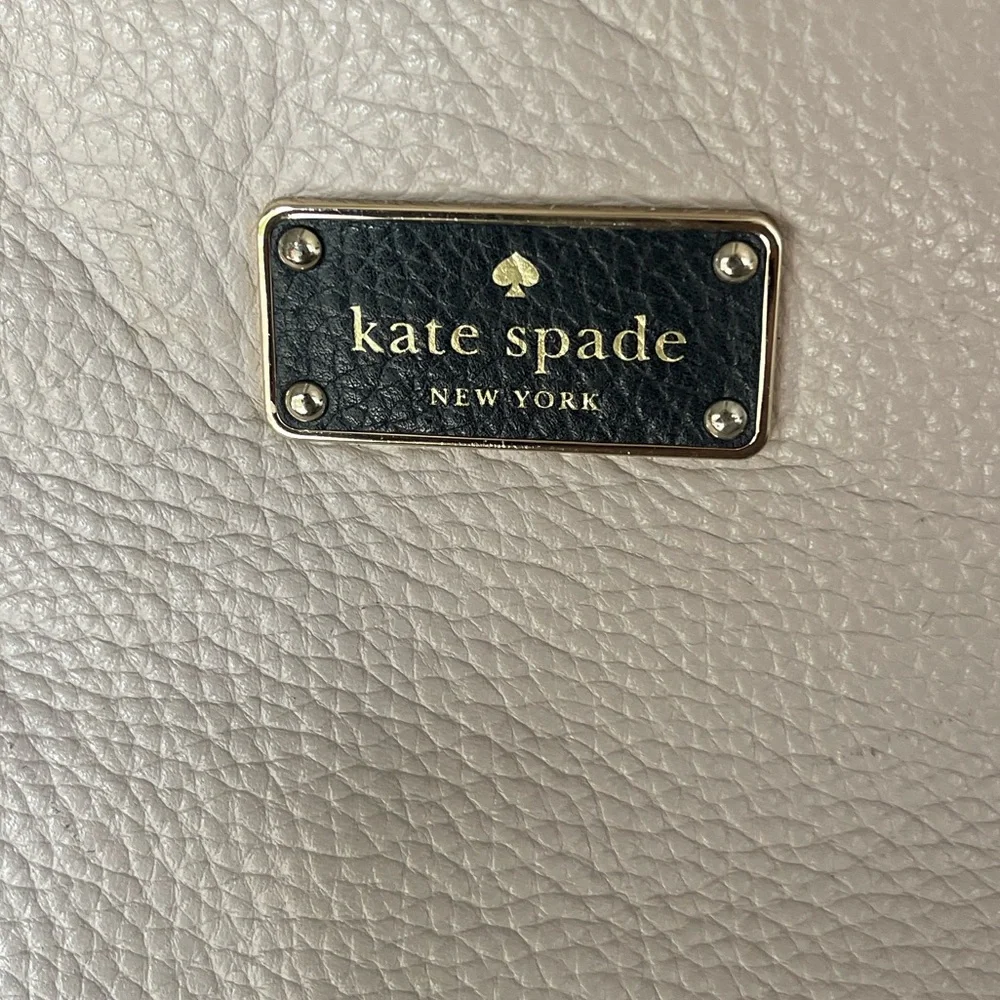 Kate Spade Large Tan + Black‎ Leather Tote Bag